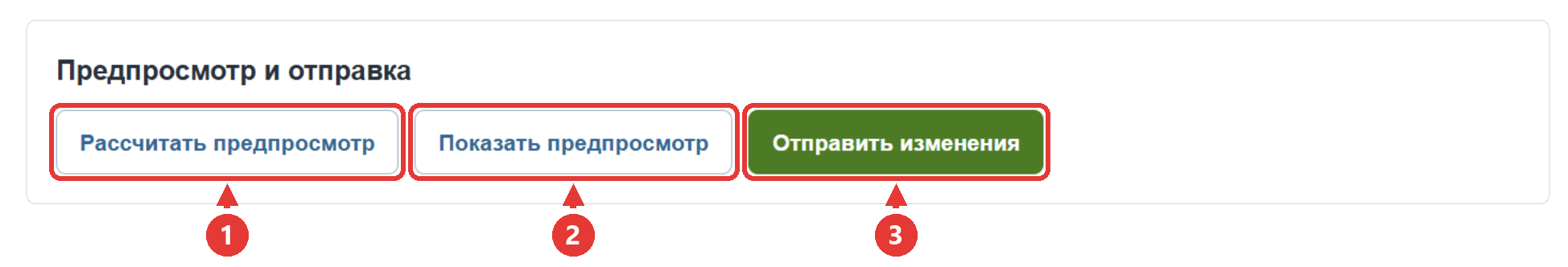 Предпросмотр и отправка характеристик карточек
